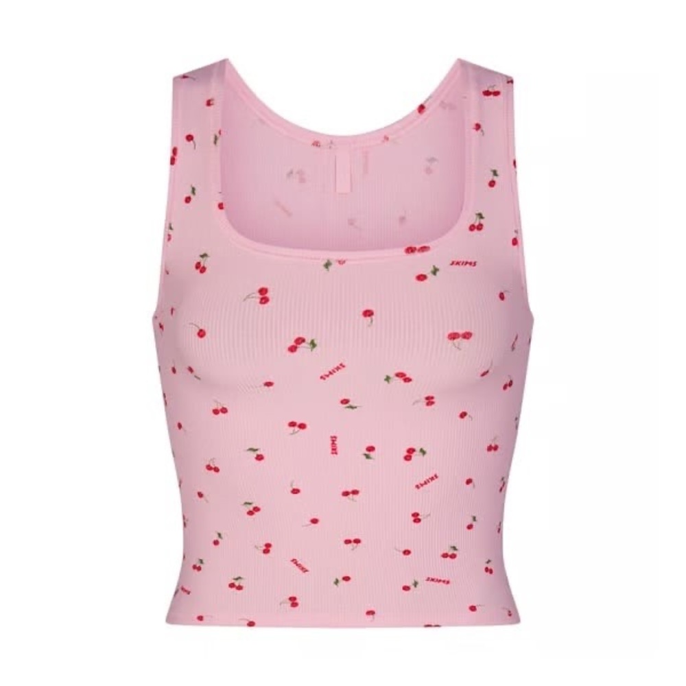 Rare SKIMS Soft Lounge Tank Cherry Print Valentines